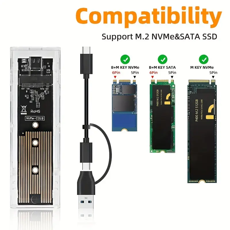 Caja de M.2 a USB